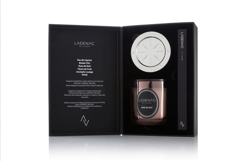 LADENAC - Sviečka ROSE DE NUIT rose gold 200g +zápalky + podnos Urban Senses