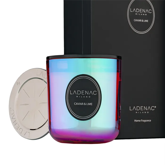 LADENAC - Sviečka CAVIAR LIME holographic 500g + zápalky + podnos Urban Senses