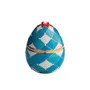 LADENAC - Sviečka Egg Harlequin Cuir Azul / Blanco