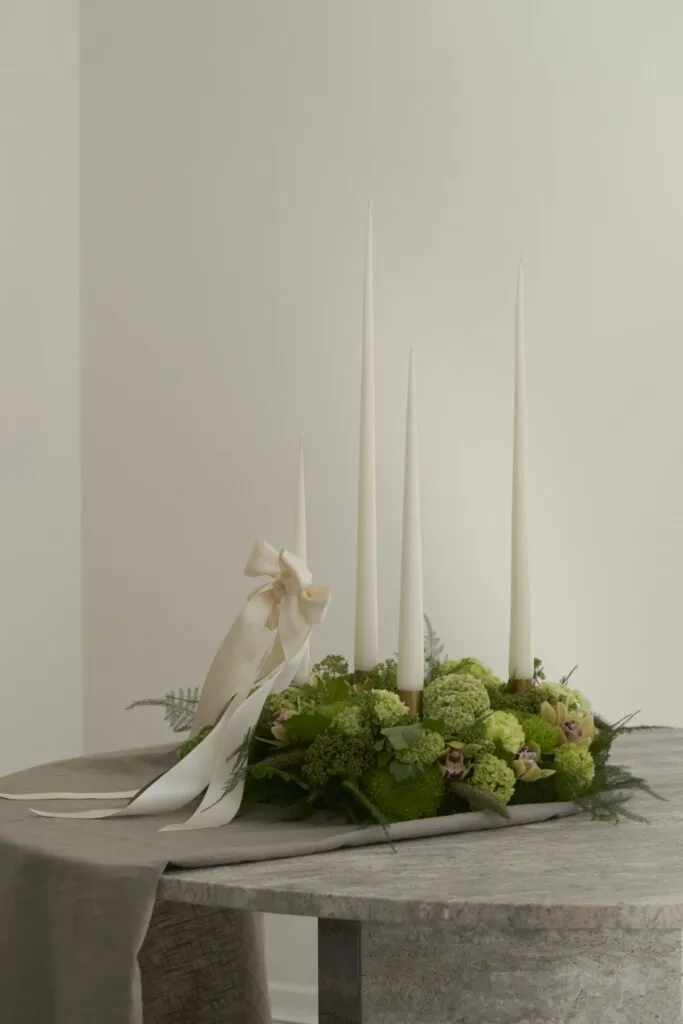 ESTER & ERIK - Kužeľové sviečky linen grey 32cm