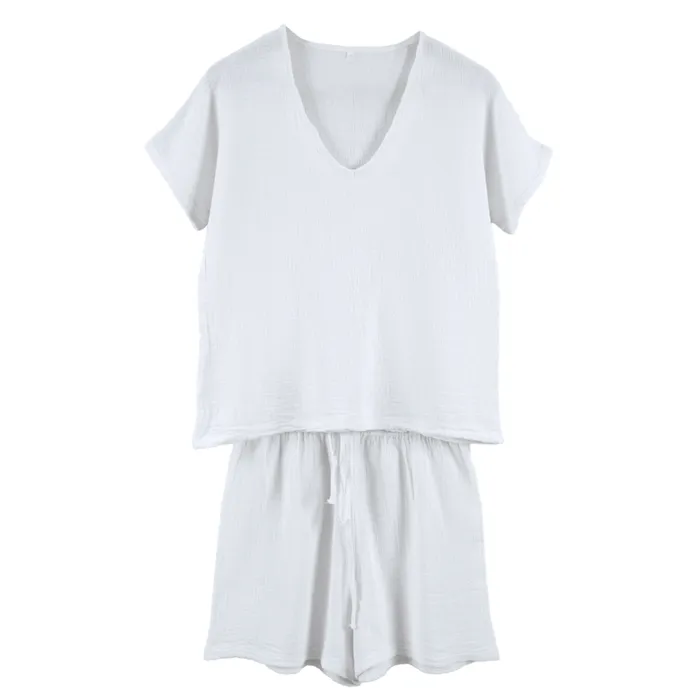 HAOMY - SYMI Tričko a šortky BLANC L/XL