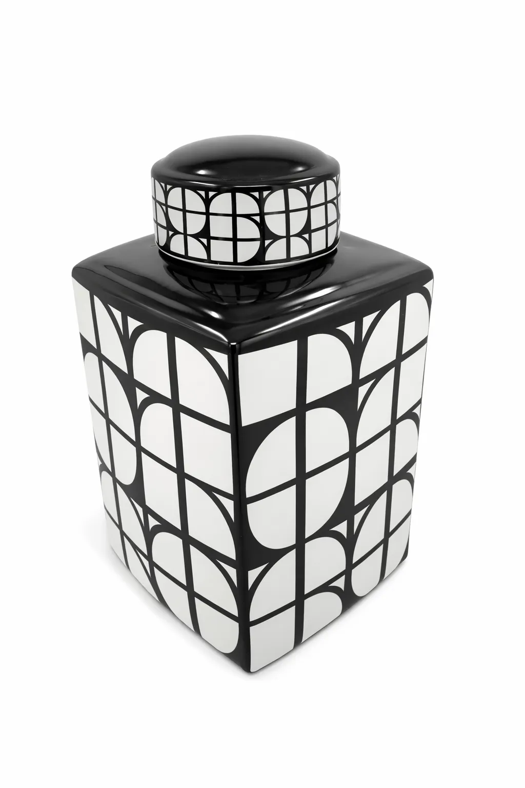 FANCY - Keramická váza Cardin bielo-čierna