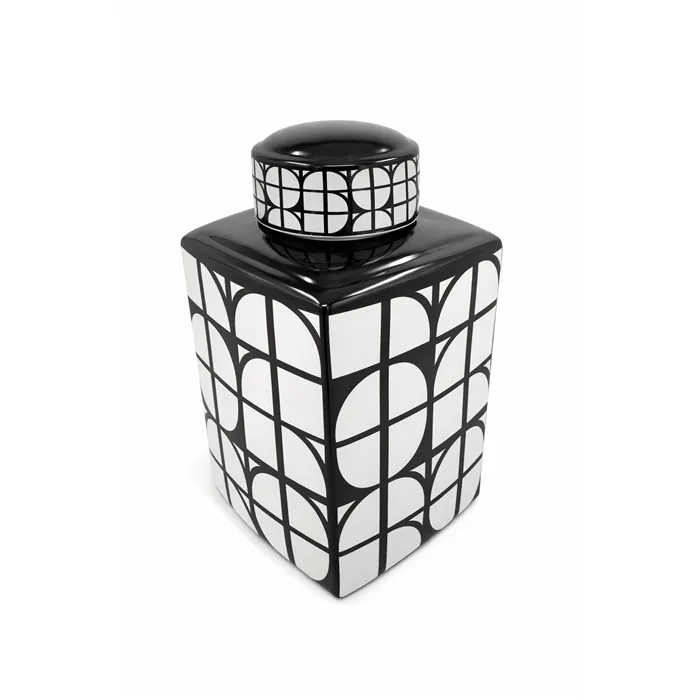 FANCY - Keramická váza Cardin bielo-čierna