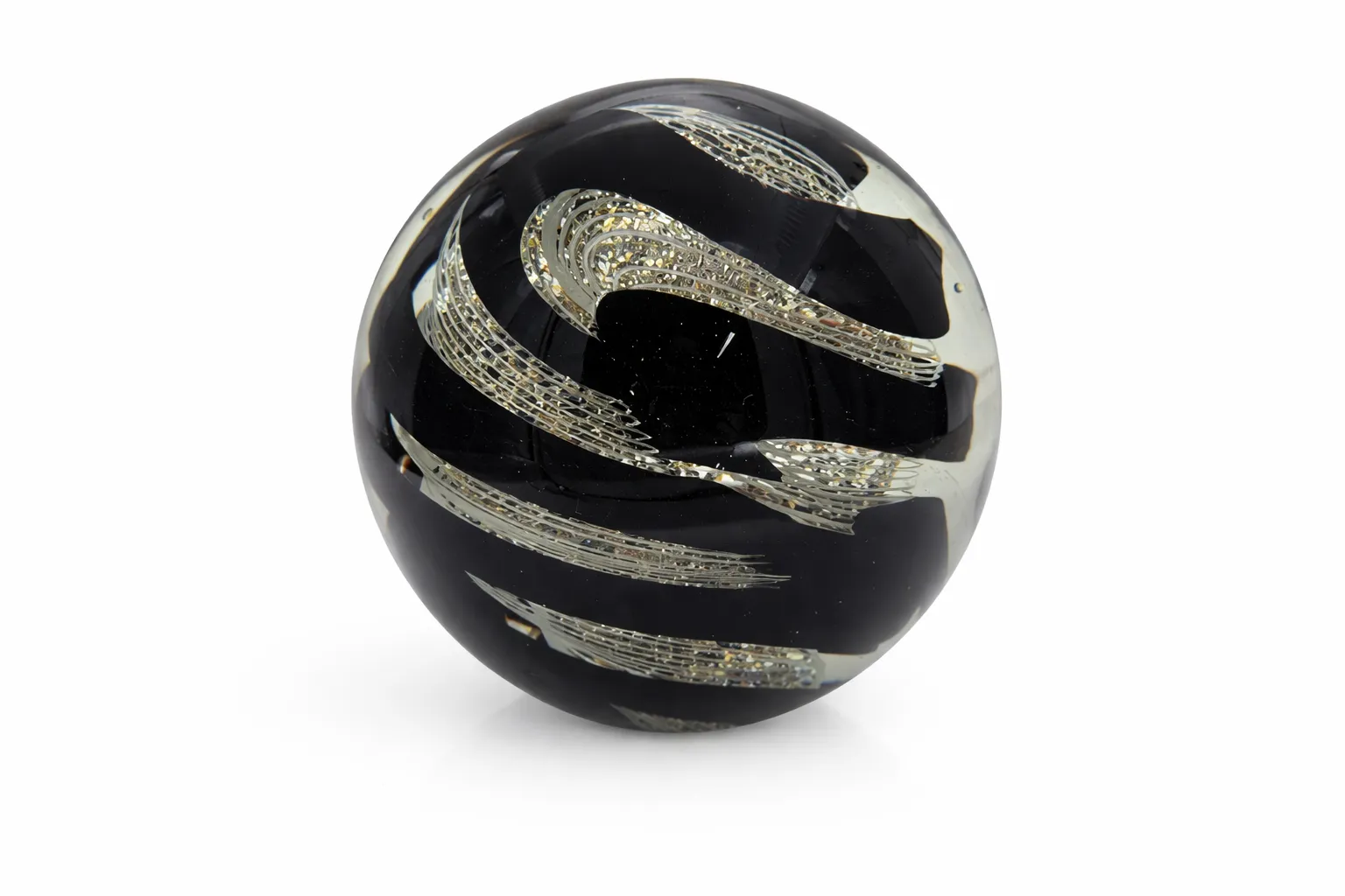 FANCY - Dekoratívna sklenená guľa Black Waves