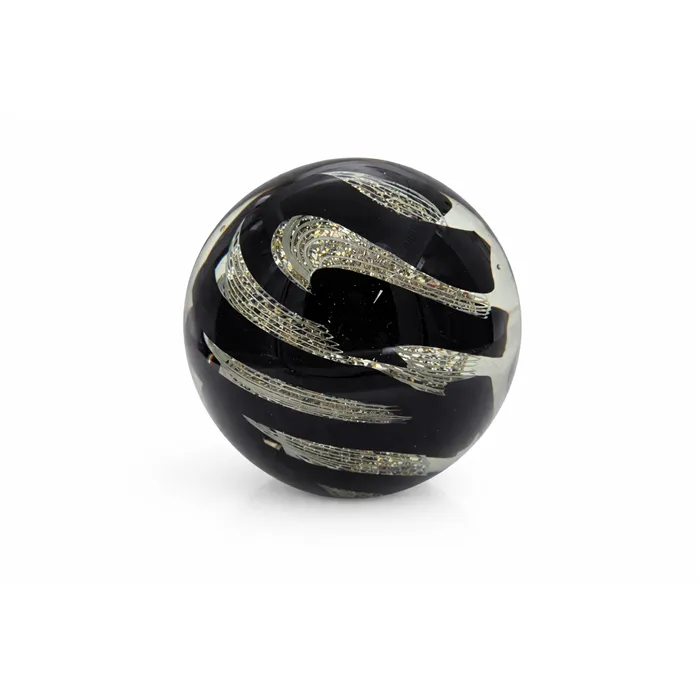 FANCY - Dekoratívna sklenená guľa Black Waves
