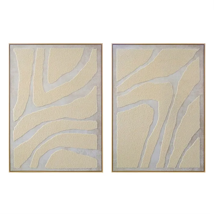 FANCY - Obrazy tlač + béžový bouclé dizajn v ráme